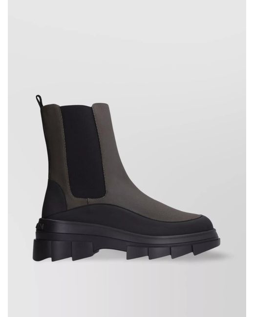 Stuart Weitzman Black Technical Fabric Chelsea Boots