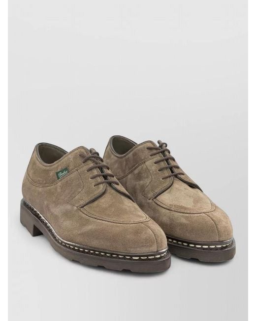Paraboot Brown Calf Leather Derby Shoes for men