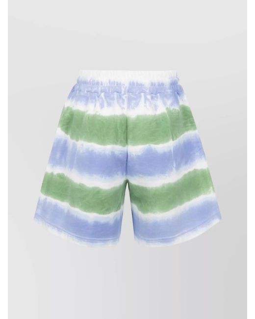MSGM Blue Cotton Printed Shorts
