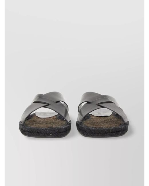 Castaner Gray Cross Strap Espadrille Flat Sandal for men