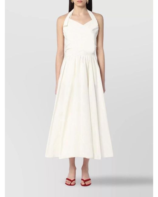 Patou White Dress With A Bow On The Back