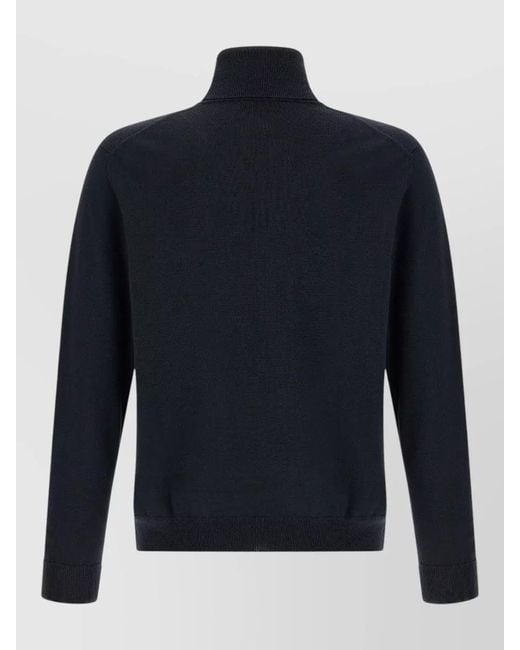 Zanone Blue Long Sleeve Turtleneck Knitwear Top for men