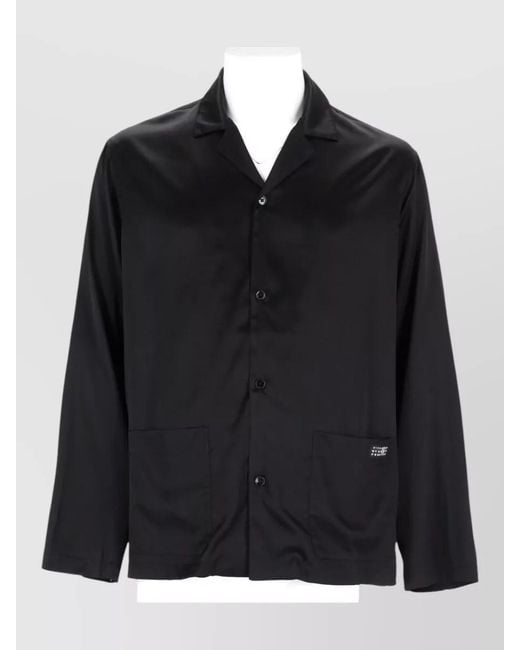 MM6 by Maison Margiela Black Tailored Jacket Long Sleeves Notched Lapel Pockets for men