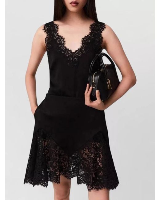 Stella McCartney Black Lace Trim Mini Dress A Line Cut