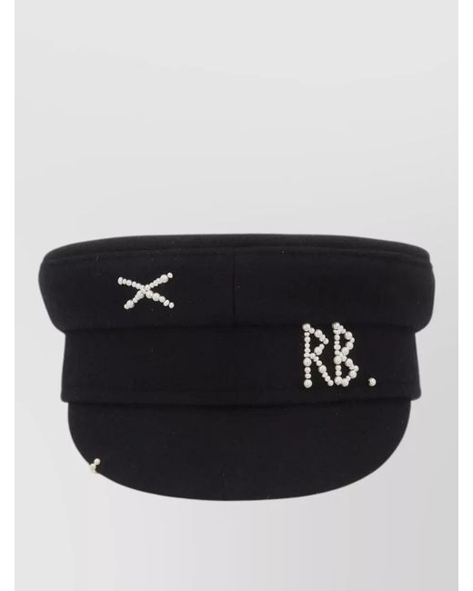 Ruslan Baginskiy Black Wool Baker Boy Cap