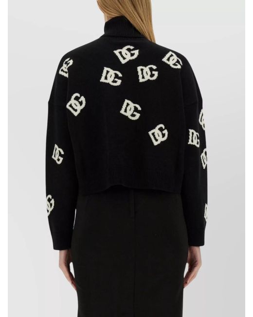 Dolce & Gabbana Black Virgin Wool Cropped Jumper
