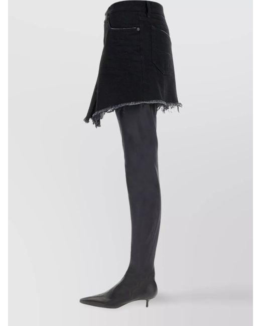 Balenciaga Black Denim Mini Skirt