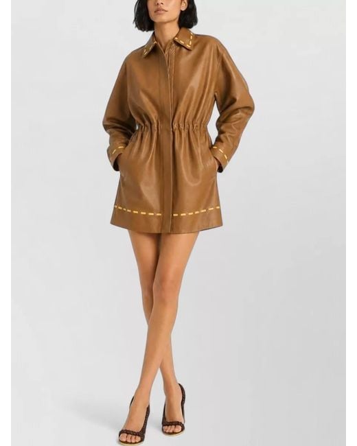 Fendi Natural Leather Coat