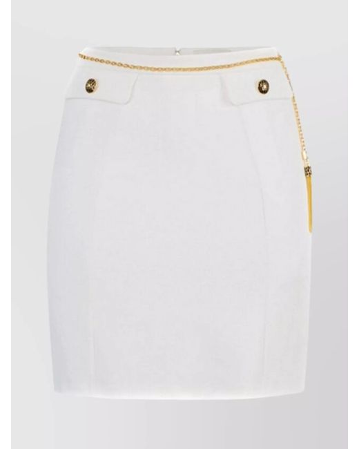Elisabetta Franchi White High-Rise Mini Skirt