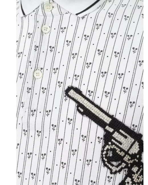 Dolce & Gabbana Gray Cotton Printed Polo Shirt for men