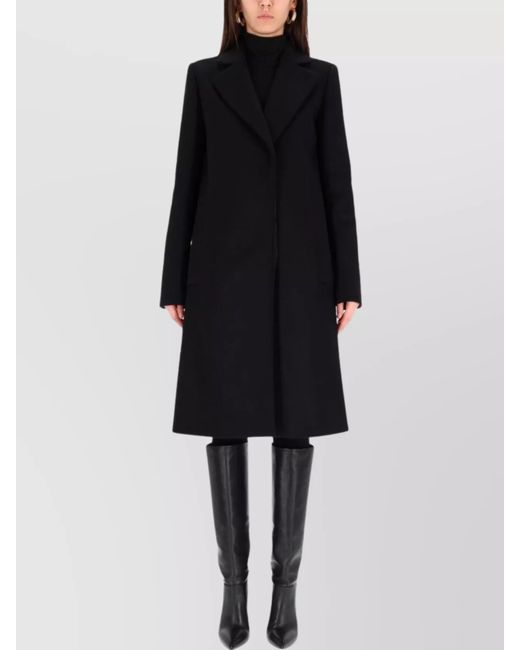 Sportmax Black Virgin Wool Single-Breasted Coat