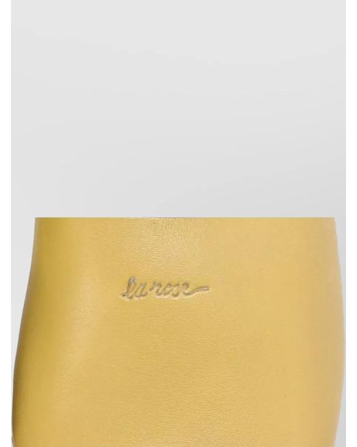 LA ROSE Yellow Leather Sandals Flat Sole Open Toe Studs