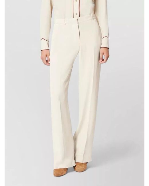 Isabel Marant Natural Silk Blend Pleated Wide-Leg Trousers