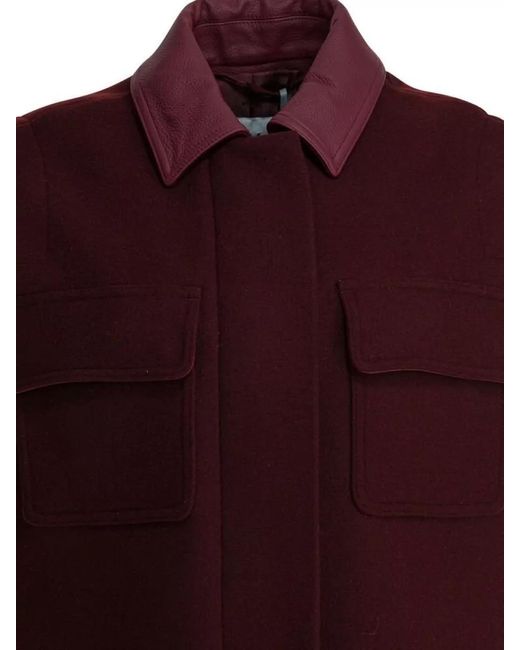 Max Mara Purple Collared Neck Sleeveless Jacket Flap Pockets