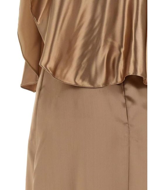 Fabiana Filippi Natural Cape Midi Dress