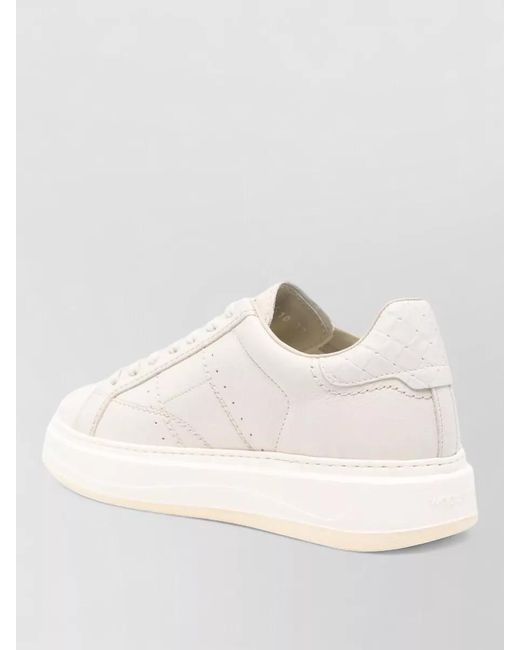 Woolrich Natural Leather Panelled Low-Top Sneakers