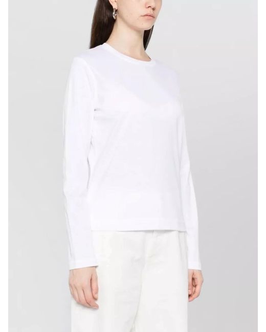 Herskind White Cotton Knit Sweater Long Sleeve Crewneck