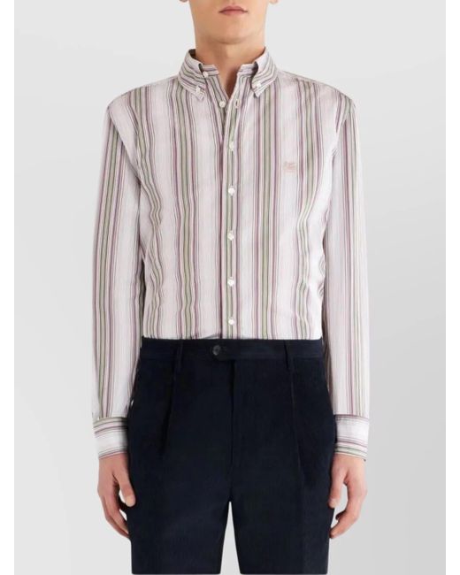 Etro Pink Slim-Fit Cotton Shirt for men