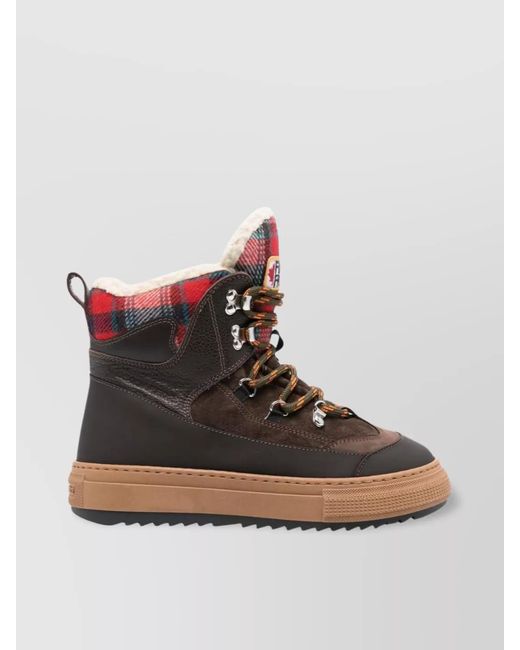 DSquared² Multicolor Leather Lace-Up High-Top Boots