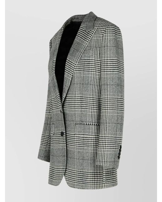 Dolce & Gabbana Black Cashmere Wool Checked Blazer
