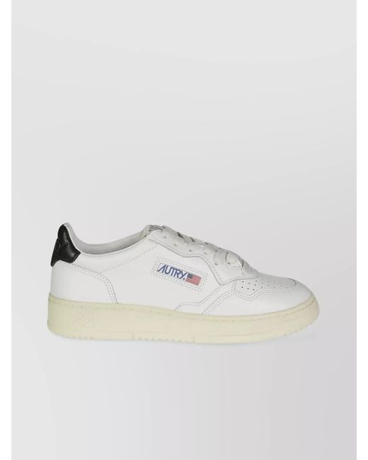Autry White Leather Low-Top Sneakers