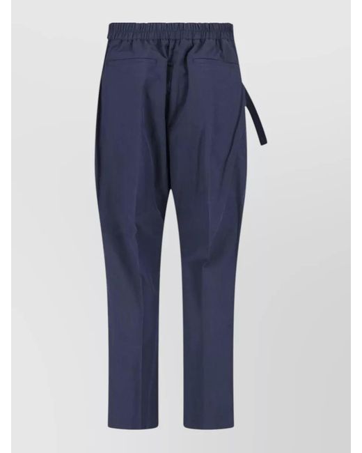 Paul Smith Blue Tapered Leg Trousers Elastic Waistband Belt Loops for men
