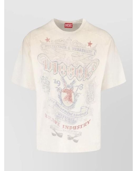 DIESEL White T-Shirts And Polos Cotton for men