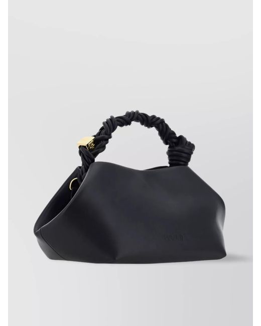 Ganni Blue Bou Small Leather Shoulder Bag