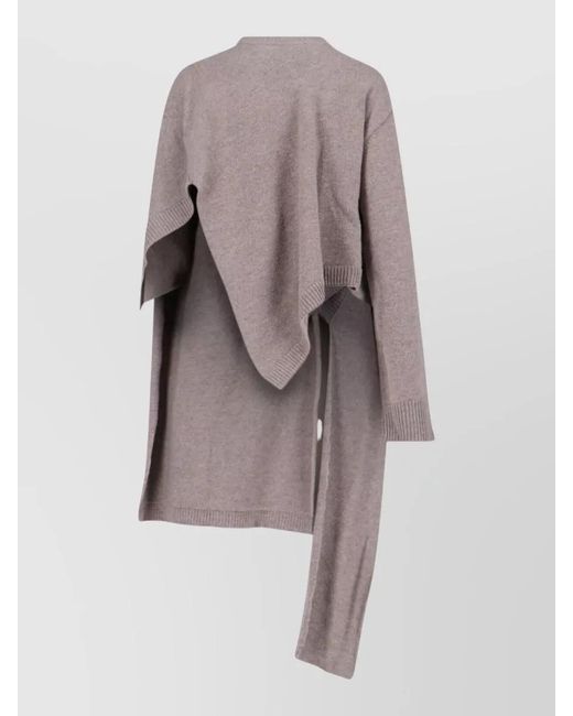 Niccolò Pasqualetti Multicolor Knit Sweater Asymmetric Long Line Ribbed Cuffs Hem