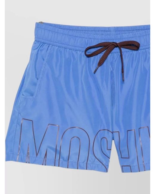 Moschino Blue Beach Shorts Side Pockets Back Pocket for men