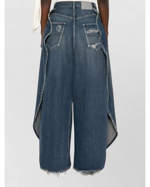 Balenciaga Blue Tulipe High Waist Wide Leg Denim Jeans