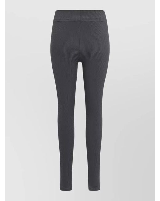 Live The Process Gray Ribbed High-Rise Leggings