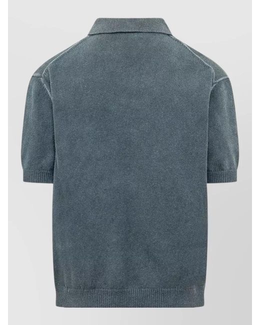DSquared² Blue Silk Blend Polo Shirt Chest Pocket for men
