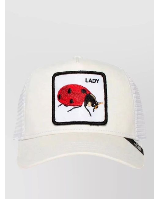 Goorin Bros White Ladybug Curved Brim Cap Mesh Back