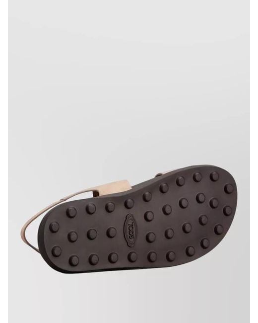 Tod's Brown Flat Sandals Tone Hardware Straps