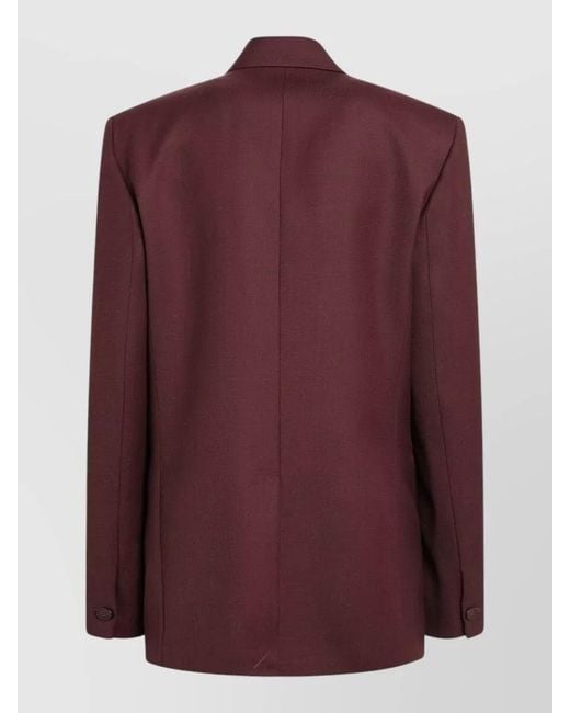 Frankie Shop Purple Tailored Jacket Back Vent Notched Lapels