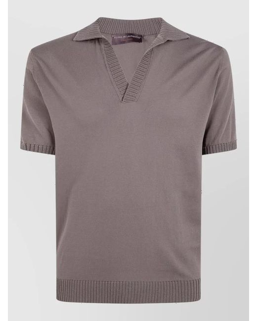 Filippo De Laurentis Gray Short-Sleeve Polo Shirt for men