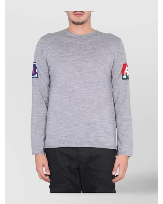 Comme des Garçons Gray Crew Neck Wool Jersey Sweater for men