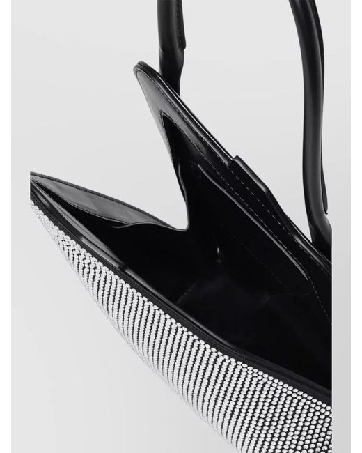 The Attico Gray Bucket Bag Embellished Exterior Structured Top Handle