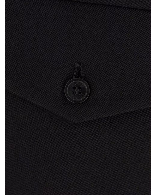 Balmain Black Virgin Wool Pleated Tailored Bermuda Shorts for men