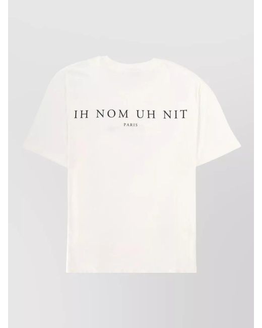 Ih Nom Uh Nit White Crew Neck Graphic Print Short Sleeve T Shirt for men