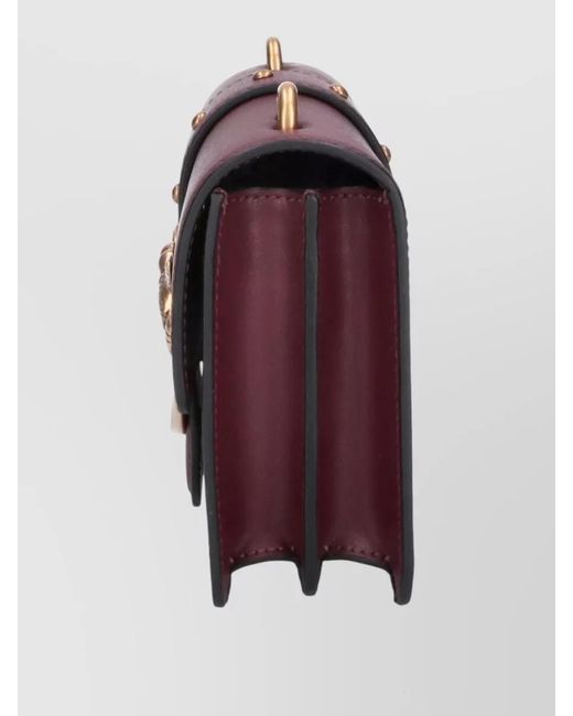 Pinko Purple Love Bag Leather Clutch Bag