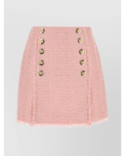 Balmain Pink Tweed Skirt
