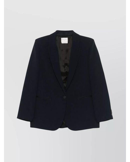 Forte Forte Blue Single-Breasted Blazer Jacket Lapels Notched