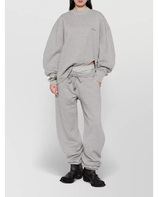 The Attico Gray Cotton Oversized Asymmetric Cutout Sweatshirt
