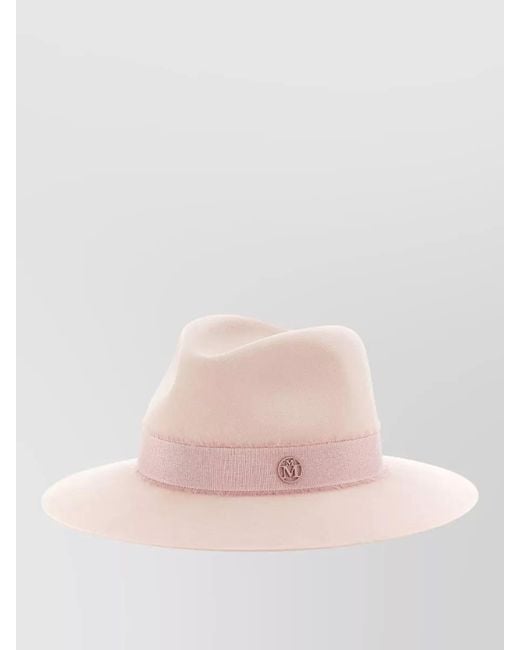 Maison Michel Pink Felt Fedora Hat