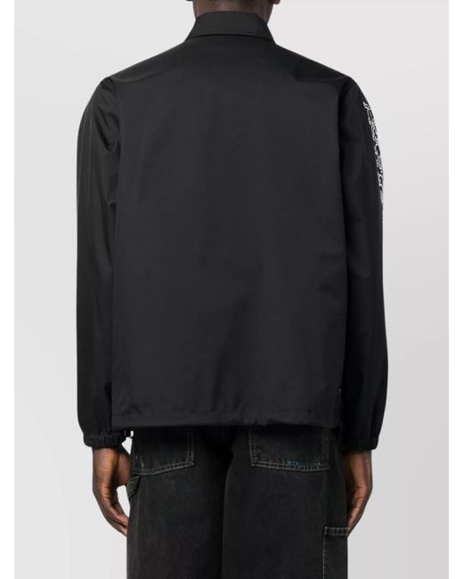 Junya Watanabe Black Nylon Graphic-Print Shirt Jacket for men