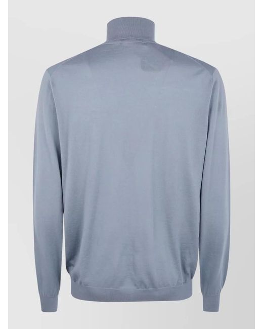 Filippo De Laurentis Blue Virgin Wool Turtleneck Jumper for men