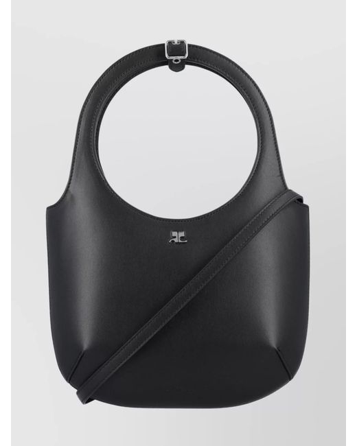 Courreges Black Très Leather Shoulder Bag