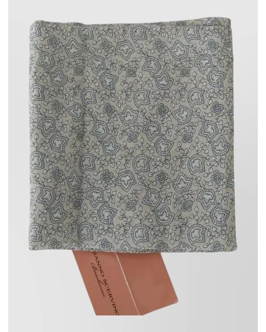 Ermanno Scervino Gray Silk Floral-Print Scarf